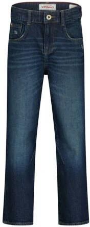 Vingino relaxed waist regular fit jeans dark blue denim Blauw Effen