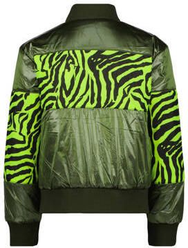 VINGINO reversible bomberjack Tarbara met all over print armyfelgroen zwart Jas Meisjes Nylon Ronde hals 152 - Foto 3