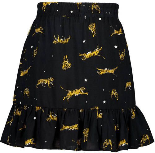 VINGINO rok met all over print en ruches zwart bruin Meisjes Viscose All over print 128 - Foto 2