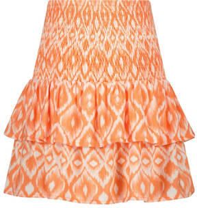 VINGINO rok Quarry met all over print licht neonoranje wit Meisjes Viscose 128