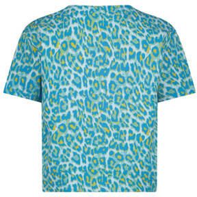 VINGINO shortama Animal lichtblauw Meisjes Stretchkatoen Ronde hals Panterprint 110 116