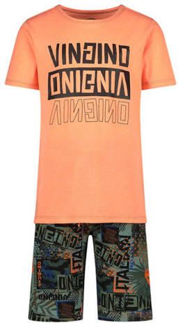 Vingino shortama met all over print oranje army Jongens Stretchkatoen Ronde hals maat 110-116 - Foto 2