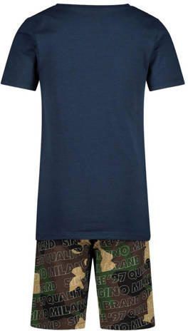 VINGINO shortama WALBERTO donkerblauw army Jongens Katoen Ronde hals All over print 110-116