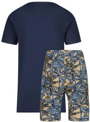VINGINO shortama Wander donkerblauw beige Jongens Stretchkatoen Ronde hals 110 116 - Foto 3