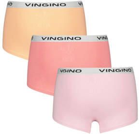 VINGINO shorts set van 3 roze koraalroze geel Slip Meisjes Stretchkatoen 134 140 - Foto 2