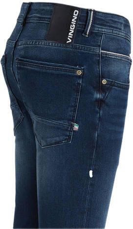 VINGINO skinny jeans Alfons deep dark Blauw Jongens Stretchdenim Effen 104 - Foto 4