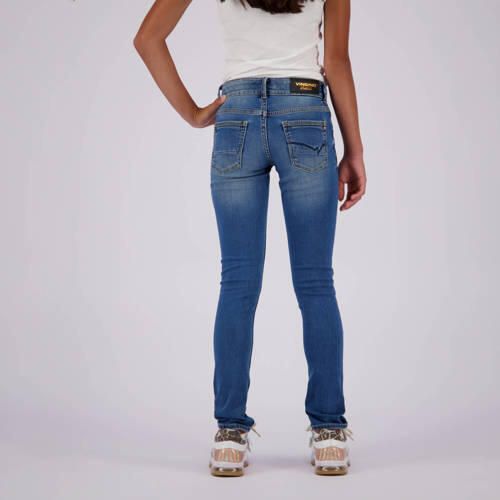 VINGINO skinny jeans Amiche dark used Blauw Meisjes Denim Effen 128 - Foto 4