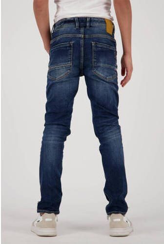 VINGINO skinny jeans Amos deep dark Blauw Jongens Stretchdenim Effen 104 - Foto 4