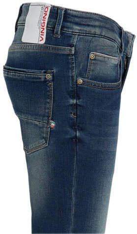 VINGINO skinny jeans Amos mid blue wash Blauw Jongens Stretchdenim Effen 104 - Foto 5