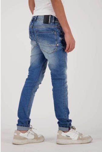 VINGINO skinny jeans Anzio Basic blue vintage Blauw Jongens Stretchdenim 140 - Foto 4
