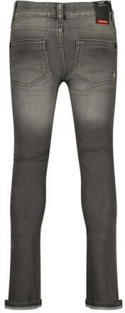 VINGINO skinny jeans Anzio dark grey vintage Grijs Jongens Katoen Effen 134