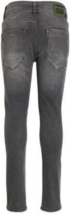 VINGINO skinny jeans Anzio met slijtage dark grey vintage Grijs Jongens Stretchdenim 104 - Foto 2