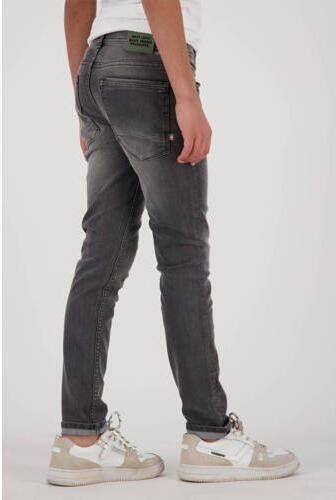 VINGINO skinny jeans Anzio met slijtage dark grey vintage Grijs Jongens Stretchdenim 104 - Foto 3