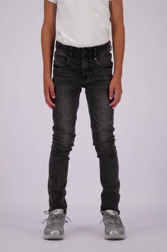 VINGINO skinny jeans Anzio washed black Zwart Jongens Stretchdenim Effen 128 - Foto 2
