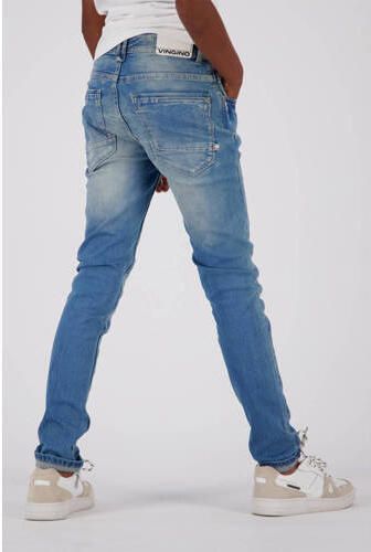 VINGINO skinny jeans APACHE mid blue wash Blauw Jongens Stretchdenim Effen 122 - Foto 4