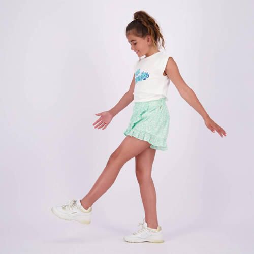 VINGINO skort Rianna met all over print en volant mintgroen wit Rok Meisjes Katoen 128 - Foto 5