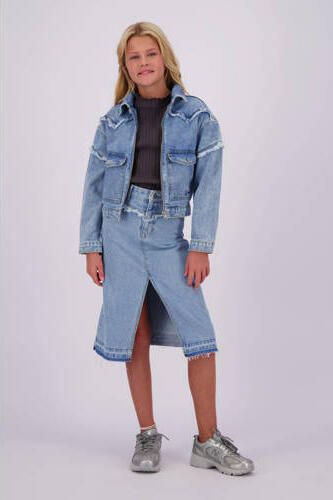 VINGINO spijkerjas Tanja light vintage Blauw Meisjes Denim Klassieke kraag 176
