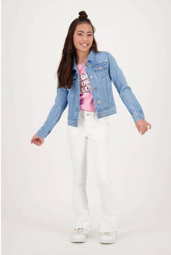 VINGINO spijkerjas Tess light vintage Blauw Meisjes Denim Klassieke kraag 164