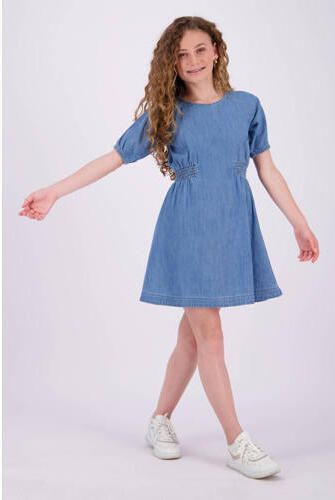VINGINO spijkerjurk mid blue wash Blauw Meisjes Denim Ronde hals Effen 128