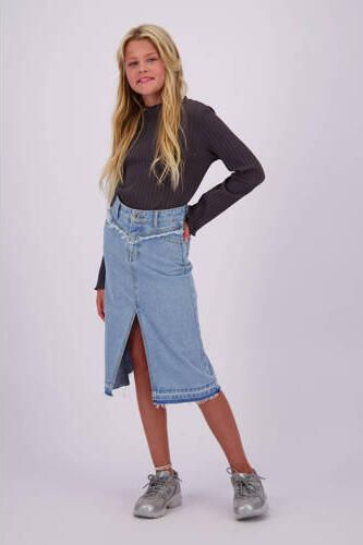 VINGINO spijkerrok Doris light bleach Blauw Meisjes Denim Effen 176 - Foto 3