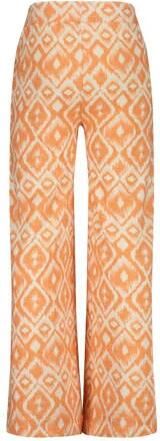 VINGINO straight fit broek Sage met all over print licht neonoranje wit Meisjes Viscose 128