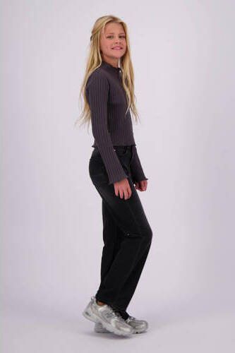 VINGINO straight fit jeans Claire black denim Zwart Effen 116 - Foto 2