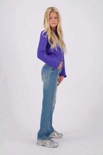 VINGINO straight fit jeans Claire tinted mid blue Blauw Meisjes Denim Effen 116 - Foto 3
