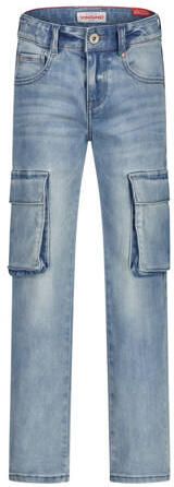 Vingino straight leg cargo jeans medium blue denim Blauw Effen - Foto 4