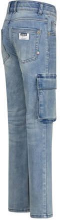Vingino straight leg cargo jeans medium blue denim Blauw Effen - Foto 5