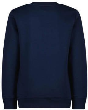 VINGINO sweater Basic met printopdruk donkerblauw Printopdruk 104