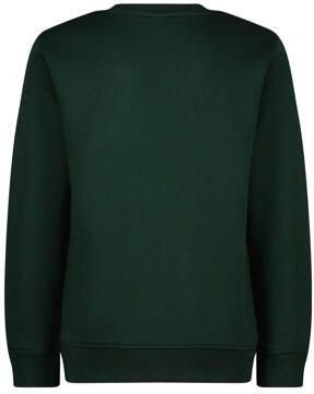 VINGINO sweater Basic met printopdruk donkergroen Printopdruk 104