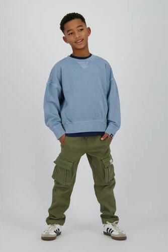 Vingino sweater blauw Jongens Katoen Ronde hals Effen