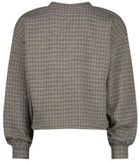 VINGINO sweater Jolena met pied-de-poule beige bruin Pied de Poule 104