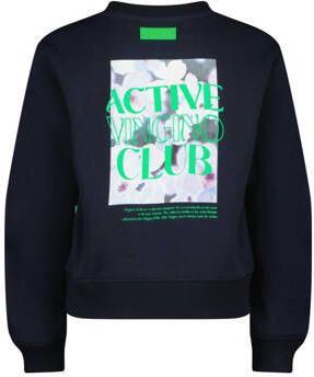 VINGINO sweater Nadya met backprint diep donkerblauw Backprint 104