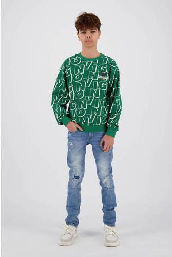 VINGINO sweater Naros met logo groen Logo 104 | Sweater van - Foto 4