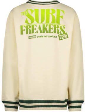 VINGINO sweater Nijo met backprint ecru zwart Backprint 152