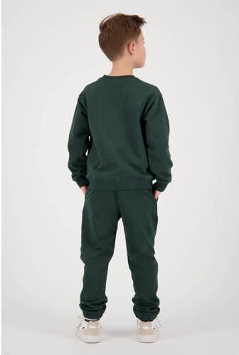 VINGINO sweater Nolom met printopdruk donkergroen geel Printopdruk 116