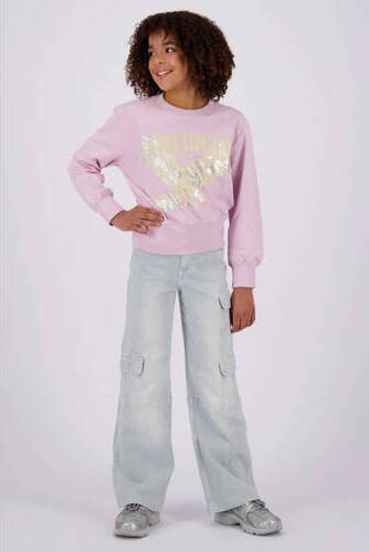 VINGINO sweater Nydra met printopdruk lichtroze Printopdruk 128 - Foto 2