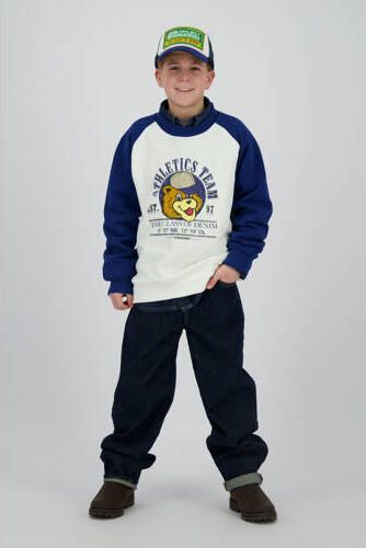 Vingino sweater wit Jongens Katoen Ronde hals Printopdruk