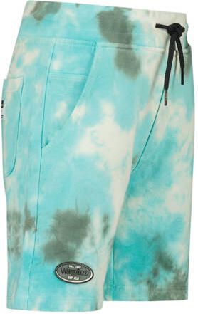 VINGINO sweatshort Rouch met all over print aquablauw wit groen Korte broek 140