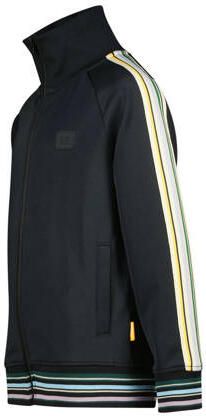 VINGINO sweatvest Owin met contrastbies donkerblauw geel Jongens Polyester Opstaande kraag 176 - Foto 2