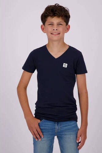 VINGINO T-shirt donkerblauw Jongens Stretchkatoen V-hals Effen 146 152 - Foto 3
