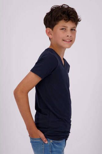 VINGINO T-shirt donkerblauw Jongens Stretchkatoen V-hals Effen 146 152 - Foto 4
