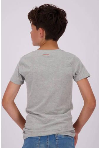 VINGINO T-shirt grijs melange Jongens Stretchkatoen V-hals Effen 158 164 - Foto 3