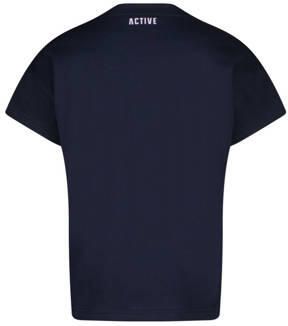 VINGINO T-shirt Hailey met printopdruk diep donkerblauw Meisjes Katoen Ronde hals 116