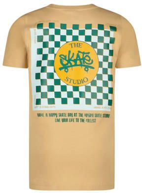 VINGINO T-shirt Hanyi met backprint zandsteen Beige Jongens Katoen Ronde hals 152