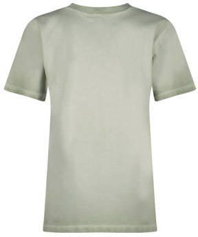 VINGINO T-shirt Hapo met logo olijfgroen Jongens Katoen Ronde hals Logo 140