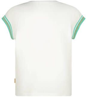 VINGINO T-shirt Harietta wit mintgroen Meisjes Katoen Ronde hals Effen 128