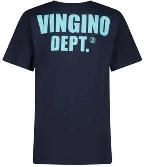 VINGINO T-shirt Hasial donkerblauw Jongens Katoen Ronde hals Backprint 128