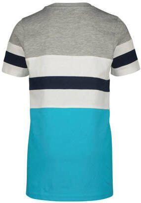 VINGINO T-shirt HAVAR lichtblauw grijs donkerblauw wit Jongens Katoen Ronde hals 116 - Foto 2